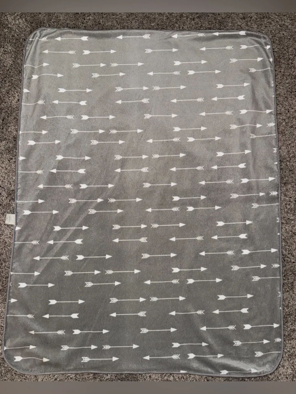 Cloud Island Target Gray White Arrows/Sherpa Baby Blanket